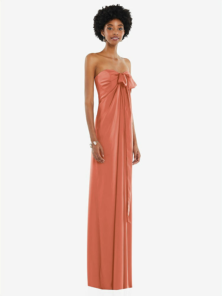 【NEW】【STYLE: 3110】ドレープ サテン ギリシャン 列 ガウン コンバーチブル ストラップ【COLOR: Terracotta Copper】【SIZE: 00-30W】