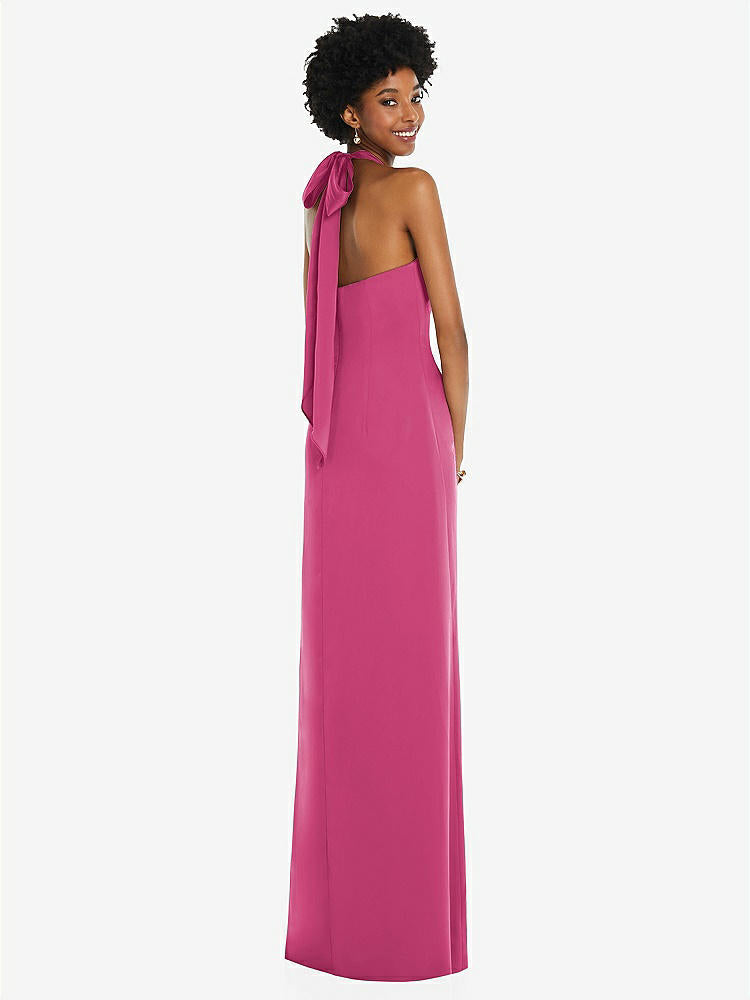 【STYLE: 3110】Draped Satin Grecian Column Gown with Convertible Straps【COLOR: Tea Rose】