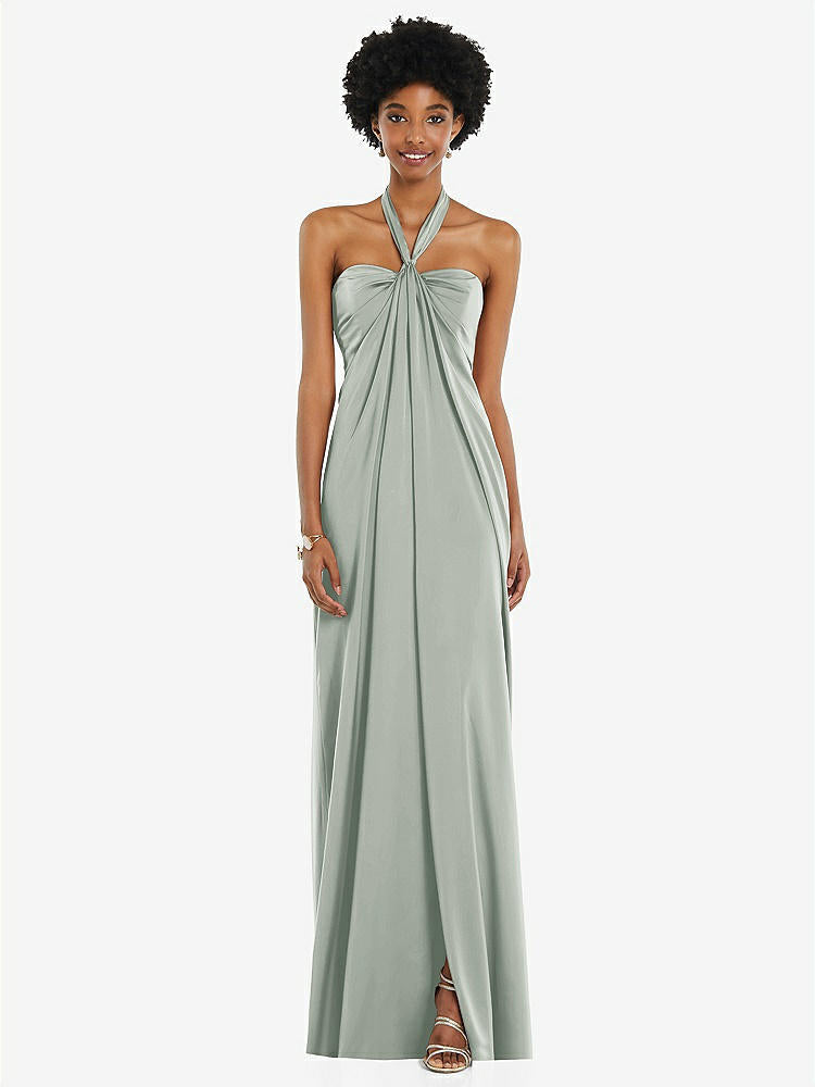 【NEW】【STYLE: 3110】ドレープ サテン ギリシャン 列 ガウン コンバーチブル ストラップ【COLOR: Willow Green】【SIZE: 00-30W】