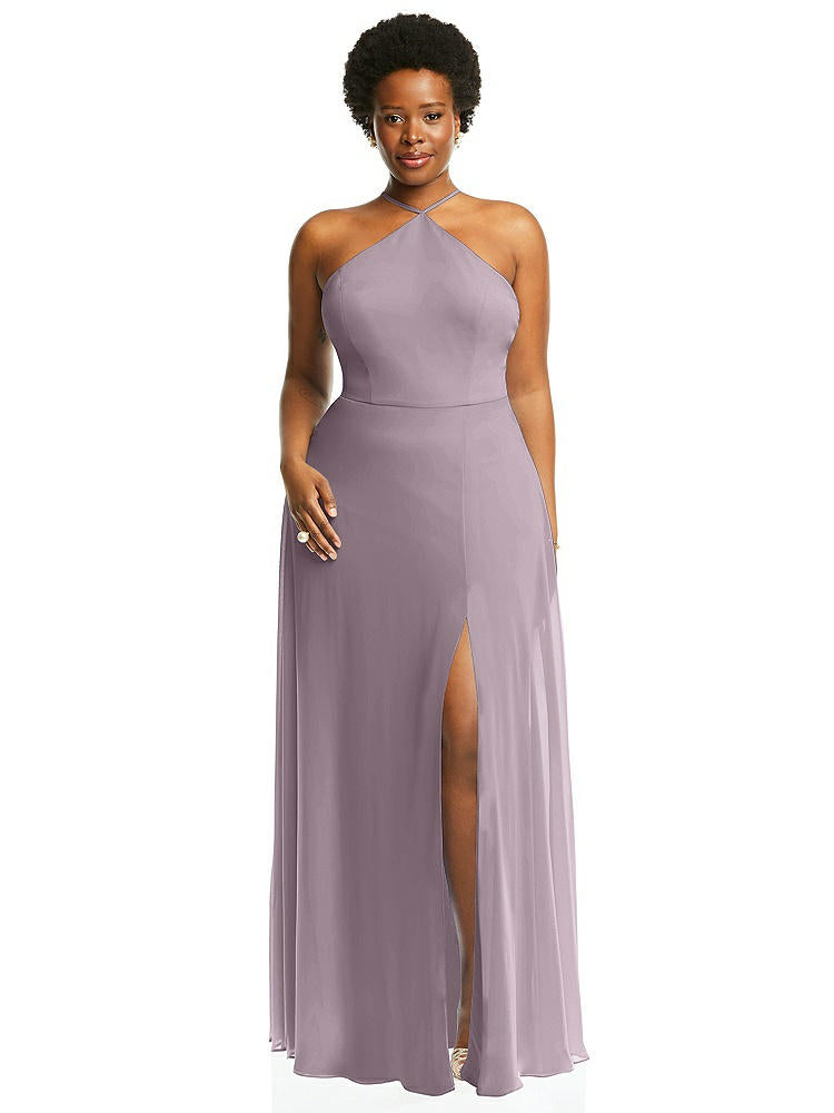 【STYLE: LB035】Diamond Halter Maxi Dress with Adjustable Straps【COLOR: Lilac Dusk】