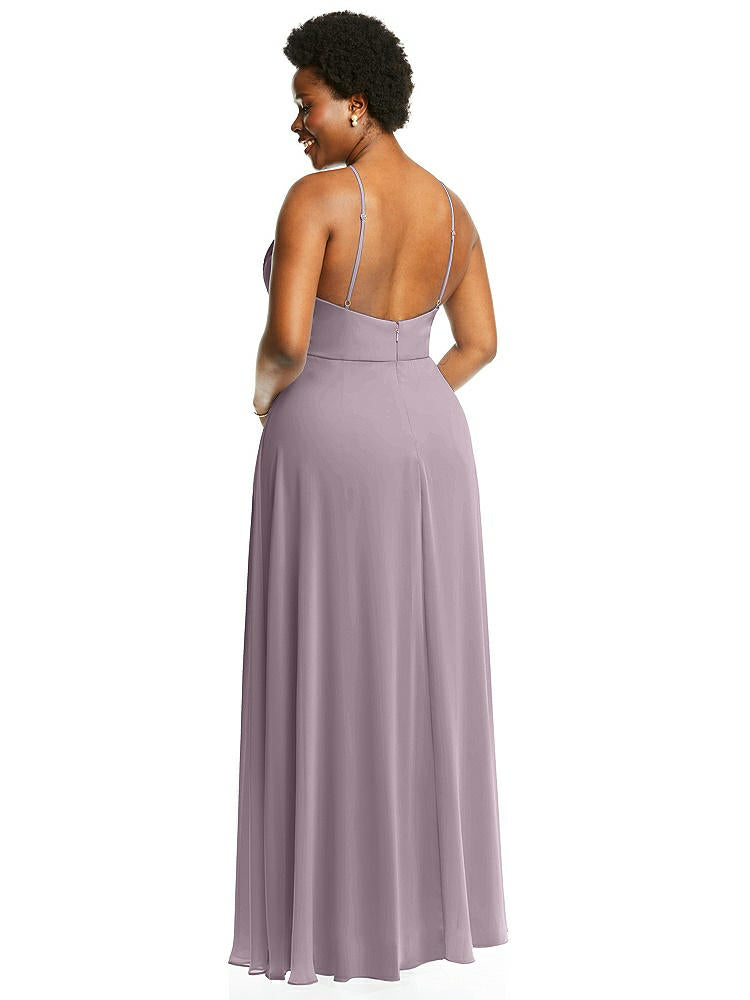【STYLE: LB035】Diamond Halter Maxi Dress with Adjustable Straps【COLOR: Lilac Dusk】