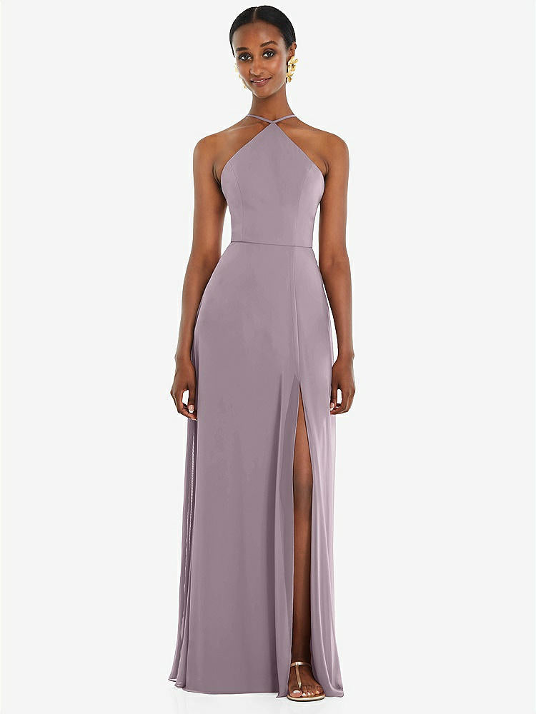 【STYLE: LB035】Diamond Halter Maxi Dress with Adjustable Straps【COLOR: Lilac Dusk】