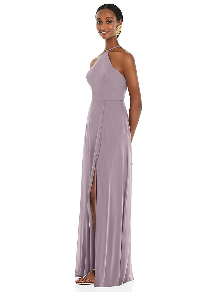 【STYLE: LB035】Diamond Halter Maxi Dress with Adjustable Straps【COLOR: Lilac Dusk】