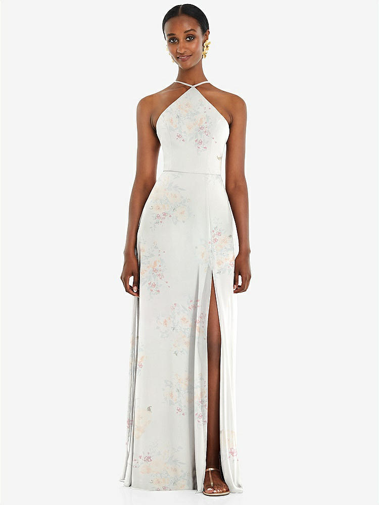 【STYLE: LB035】Diamond Halter Maxi Dress with Adjustable Straps【COLOR: Spring Fling】