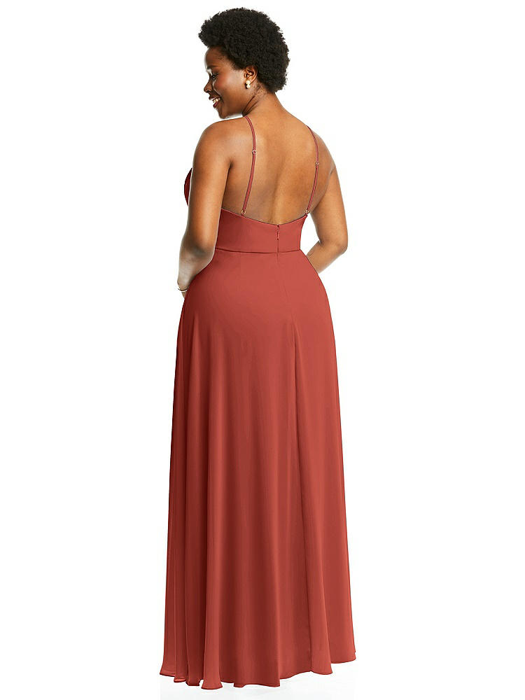 【STYLE: LB035】Diamond Halter Maxi Dress with Adjustable Straps【COLOR: Amber Sunset】