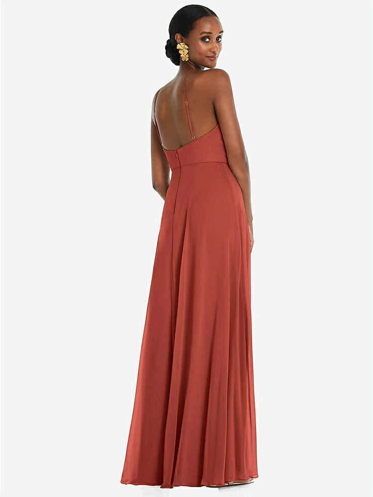 【STYLE: LB035】Diamond Halter Maxi Dress with Adjustable Straps【COLOR: Amber Sunset】