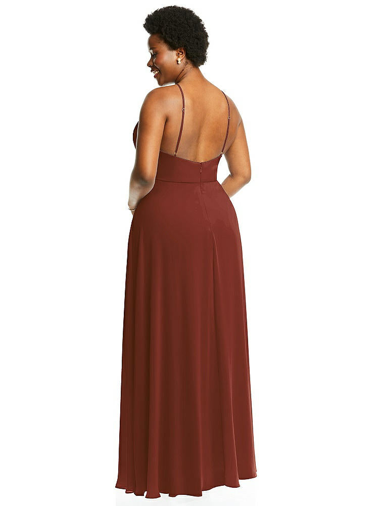 【STYLE: LB035】Diamond Halter Maxi Dress with Adjustable Straps【COLOR: Auburn Moon】