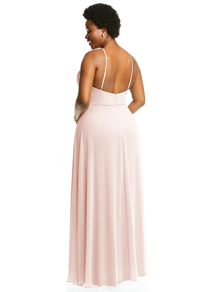 【NEW】【STYLE: LB035】ダイヤモンド ホルター マキシ ドレス 調整可能 ストラップ【COLOR: Blush】【SIZE: 00-30W】