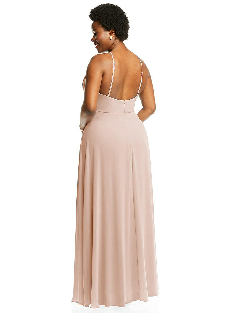 【STYLE: LB035】Diamond Halter Maxi Dress with Adjustable Straps【COLOR: Cameo】