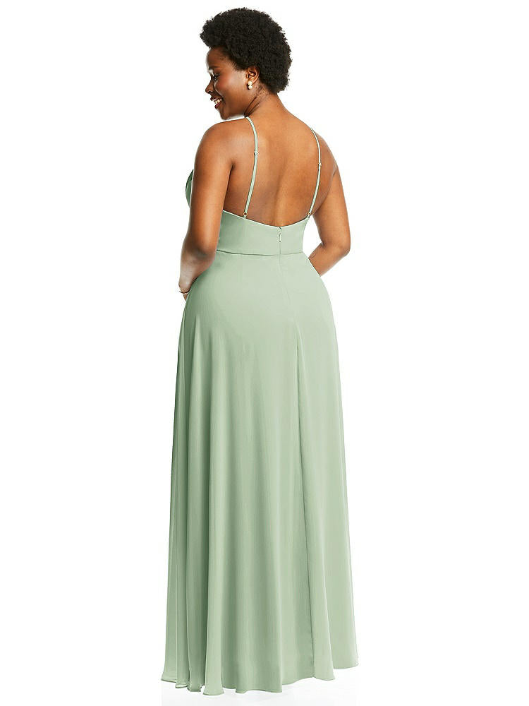 【STYLE: LB035】Diamond Halter Maxi Dress with Adjustable Straps【COLOR: Celadon】