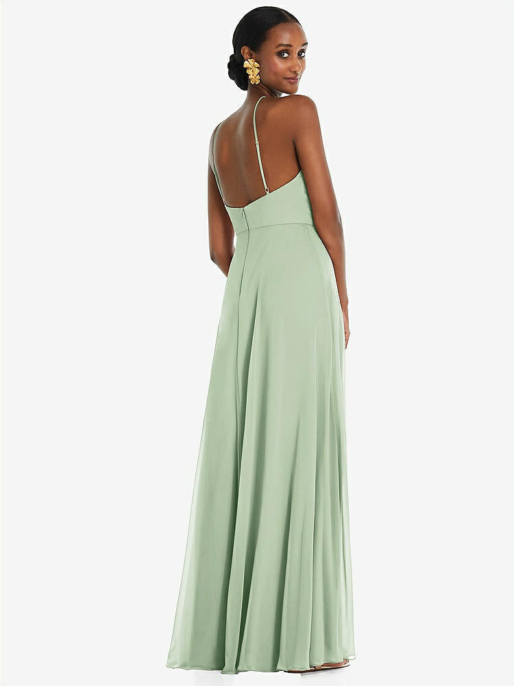 【STYLE: LB035】Diamond Halter Maxi Dress with Adjustable Straps【COLOR: Celadon】