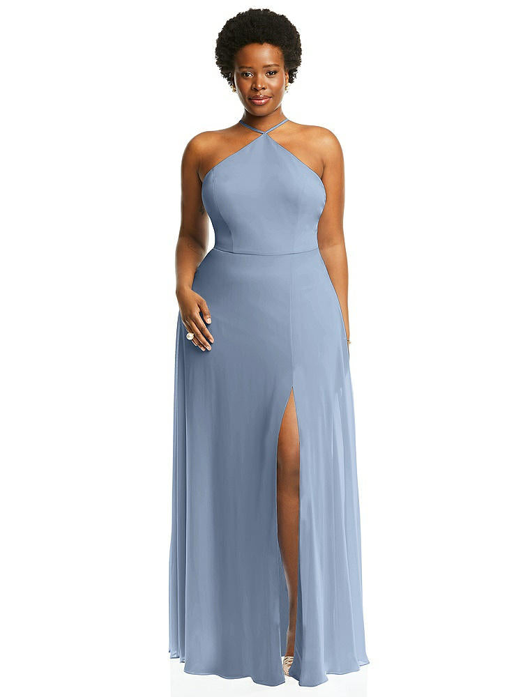 【STYLE: LB035】Diamond Halter Maxi Dress with Adjustable Straps【COLOR: Cloudy】