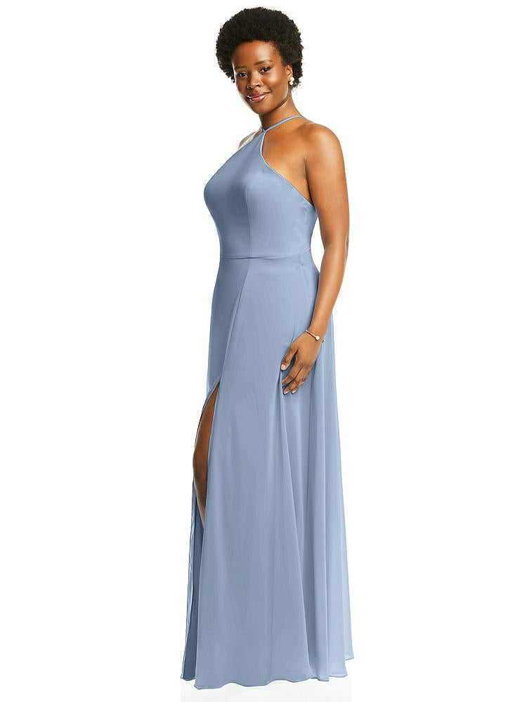 【STYLE: LB035】Diamond Halter Maxi Dress with Adjustable Straps【COLOR: Cloudy】