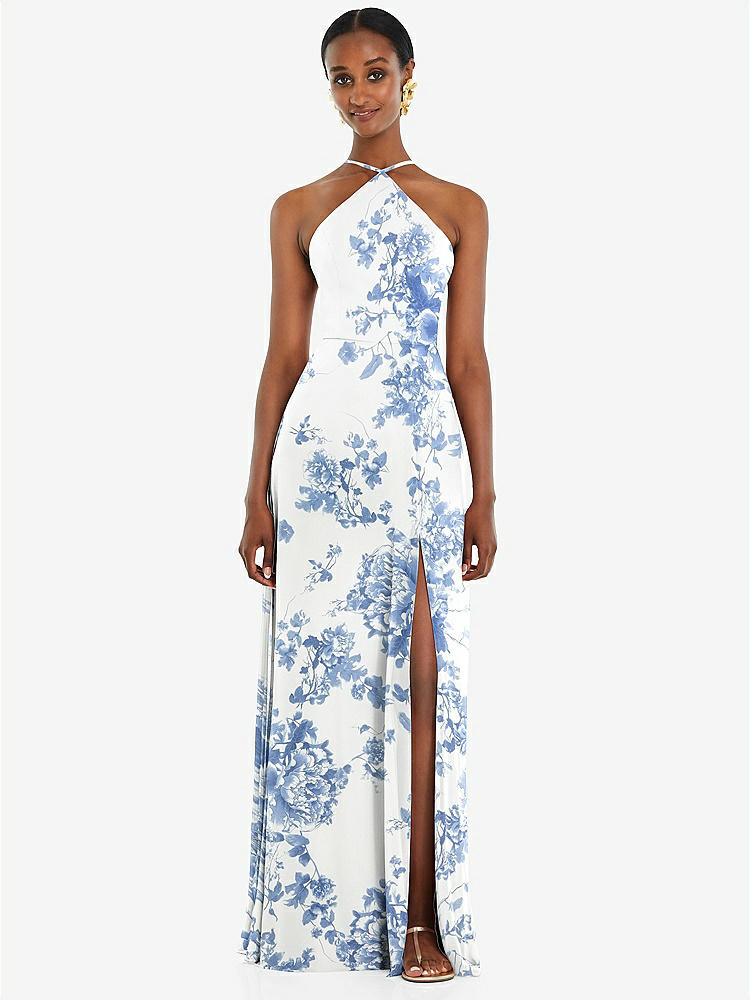 【NEW】【STYLE: LB035】ダイヤモンド ホルター マキシ ドレス 調整可能 ストラップ【COLOR: Cottage Rose Dusk Blue】【SIZE: 00-30W】