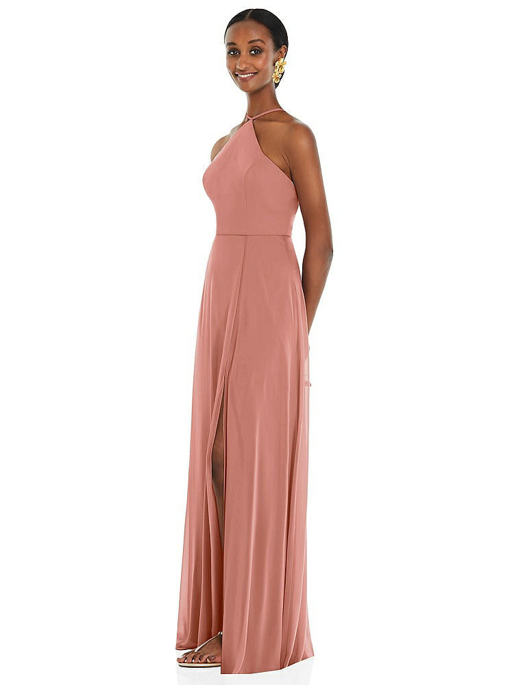 【NEW】【STYLE: LB035】ダイヤモンド ホルター マキシ ドレス 調整可能 ストラップ【COLOR: Desert Rose】【SIZE: 00-30W】