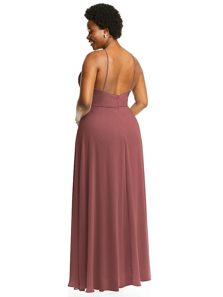 【NEW】【STYLE: LB035】ダイヤモンド ホルター マキシ ドレス 調整可能 ストラップ【COLOR: English Rose】【SIZE: 00-30W】