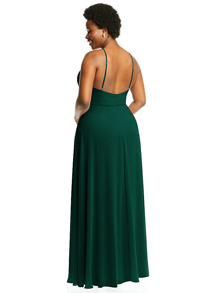 【STYLE: LB035】Diamond Halter Maxi Dress with Adjustable Straps【COLOR: Hunter Green】