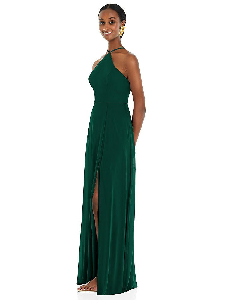 【STYLE: LB035】Diamond Halter Maxi Dress with Adjustable Straps【COLOR: Hunter Green】