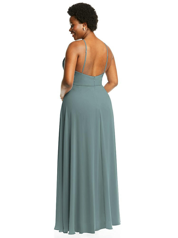 【STYLE: LB035】Diamond Halter Maxi Dress with Adjustable Straps【COLOR: Icelandic】