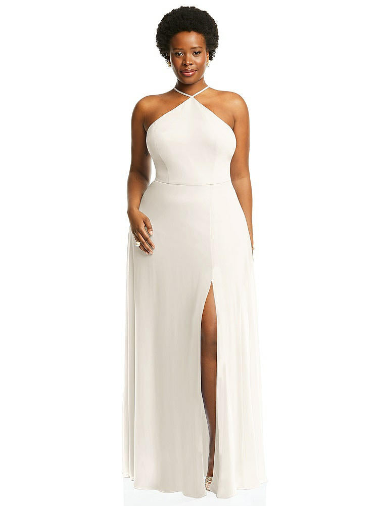 【NEW】【STYLE: LB035】ダイヤモンド ホルター マキシ ドレス 調整可能 ストラップ【COLOR: Ivory】【SIZE: 00-30W】