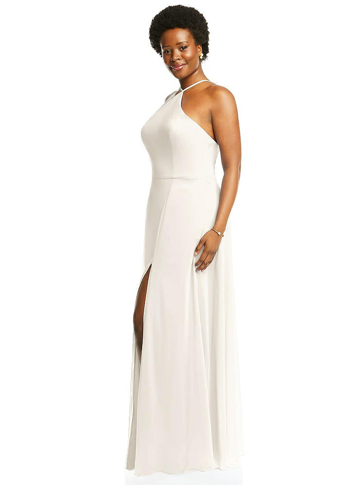 【NEW】【STYLE: LB035】ダイヤモンド ホルター マキシ ドレス 調整可能 ストラップ【COLOR: Ivory】【SIZE: 00-30W】