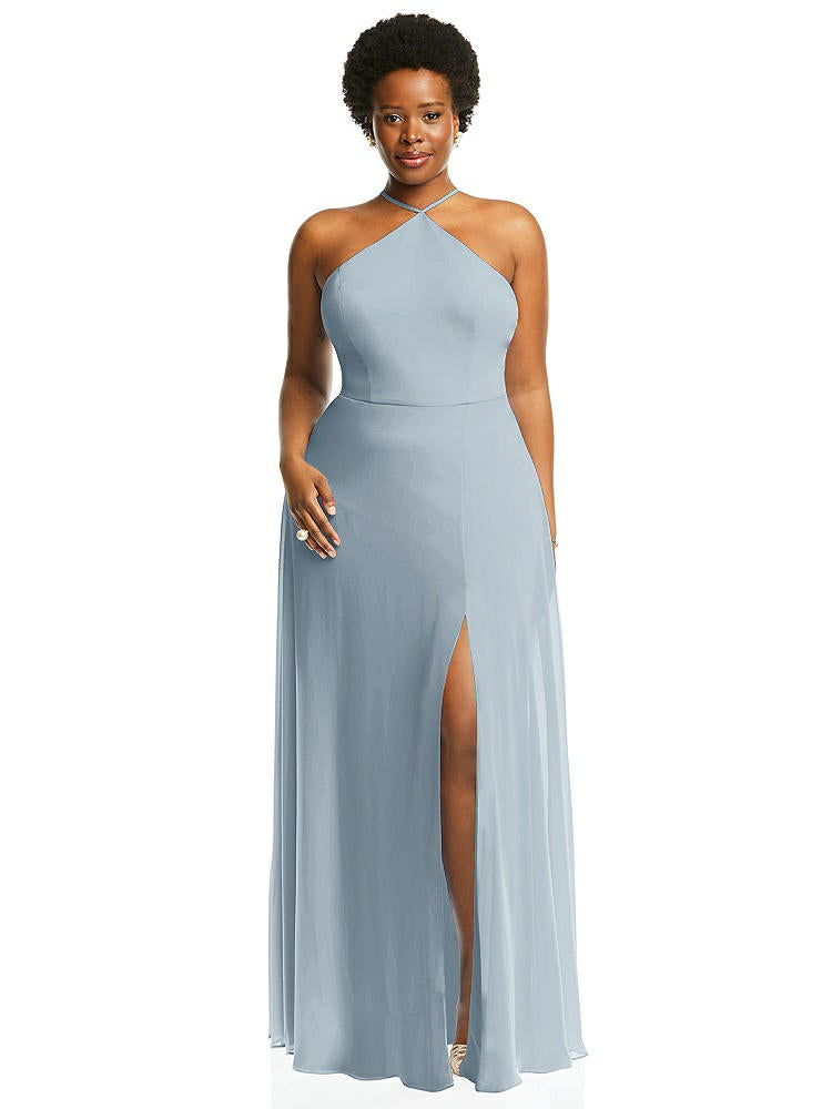 【STYLE: LB035】Diamond Halter Maxi Dress with Adjustable Straps【COLOR: Mist】