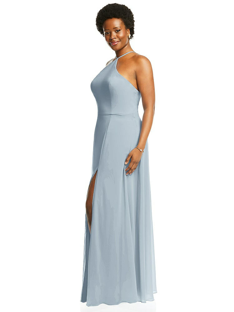 【STYLE: LB035】Diamond Halter Maxi Dress with Adjustable Straps【COLOR: Mist】