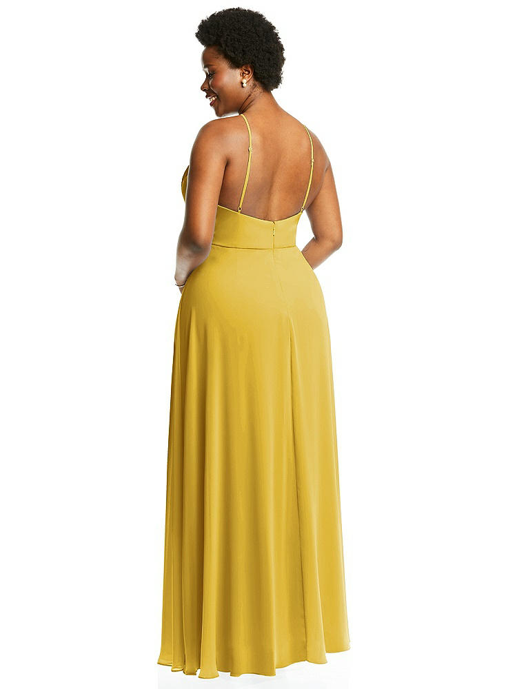 【STYLE: LB035】Diamond Halter Maxi Dress with Adjustable Straps【COLOR: Marigold】