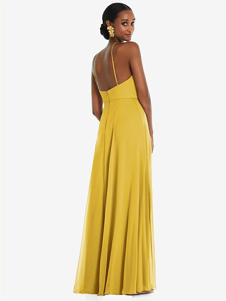 【STYLE: LB035】Diamond Halter Maxi Dress with Adjustable Straps【COLOR: Marigold】