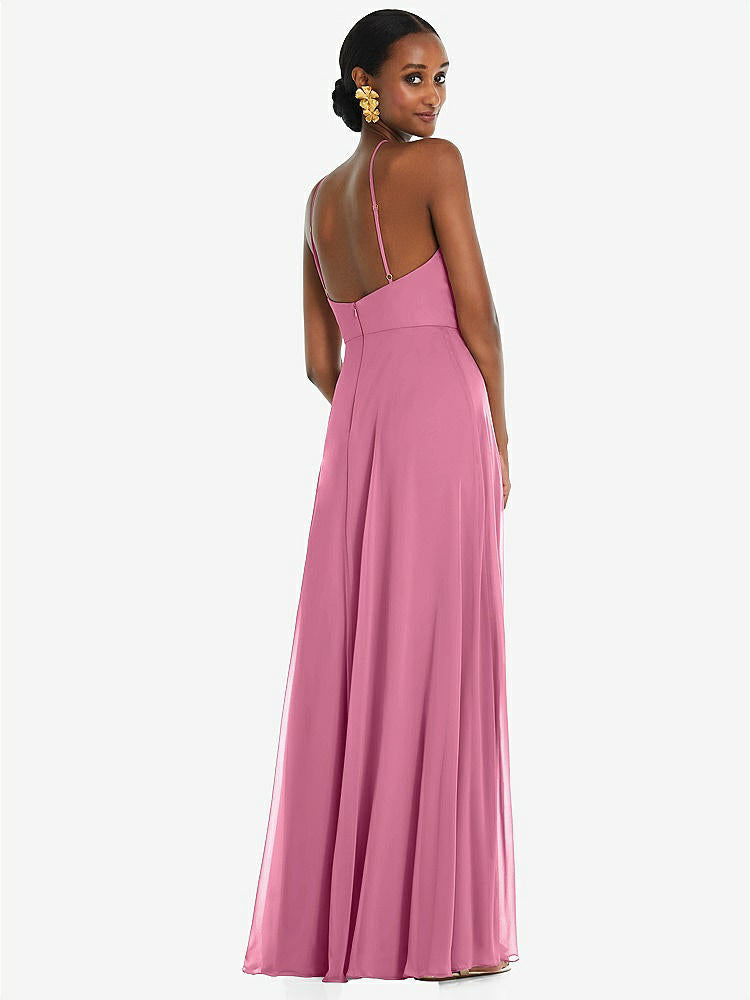 【STYLE: LB035】Diamond Halter Maxi Dress with Adjustable Straps【COLOR: Orchid Pink】