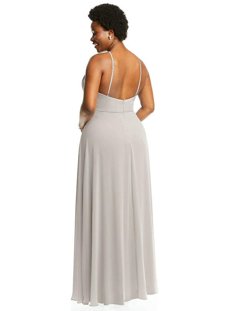 【STYLE: LB035】Diamond Halter Maxi Dress with Adjustable Straps【COLOR: Oyster】