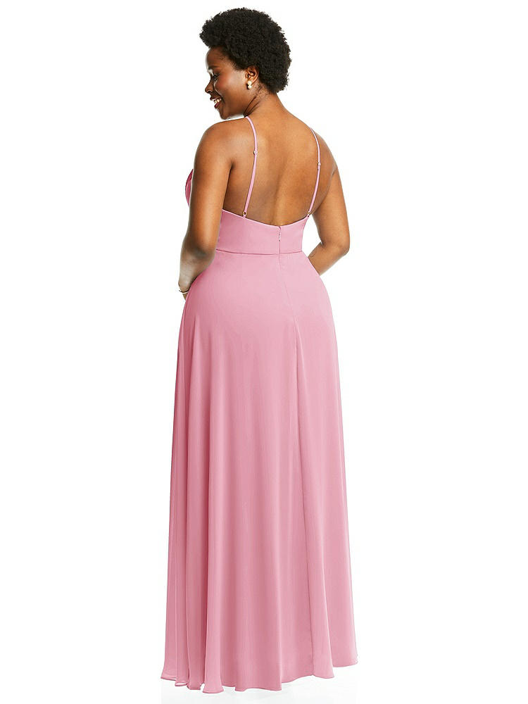 【NEW】【STYLE: LB035】ダイヤモンド ホルター マキシ ドレス 調整可能 ストラップ【COLOR: Peony Pink】【SIZE: 00-30W】