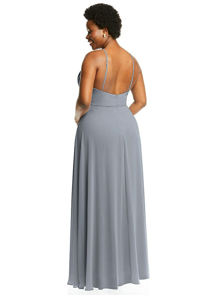 【STYLE: LB035】Diamond Halter Maxi Dress with Adjustable Straps【COLOR: Platinum】