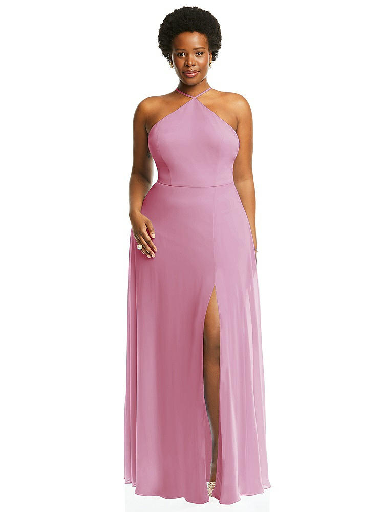 【NEW】【STYLE: LB035】ダイヤモンド ホルター マキシ ドレス 調整可能 ストラップ【COLOR: Powder Pink】【SIZE: 00-30W】
