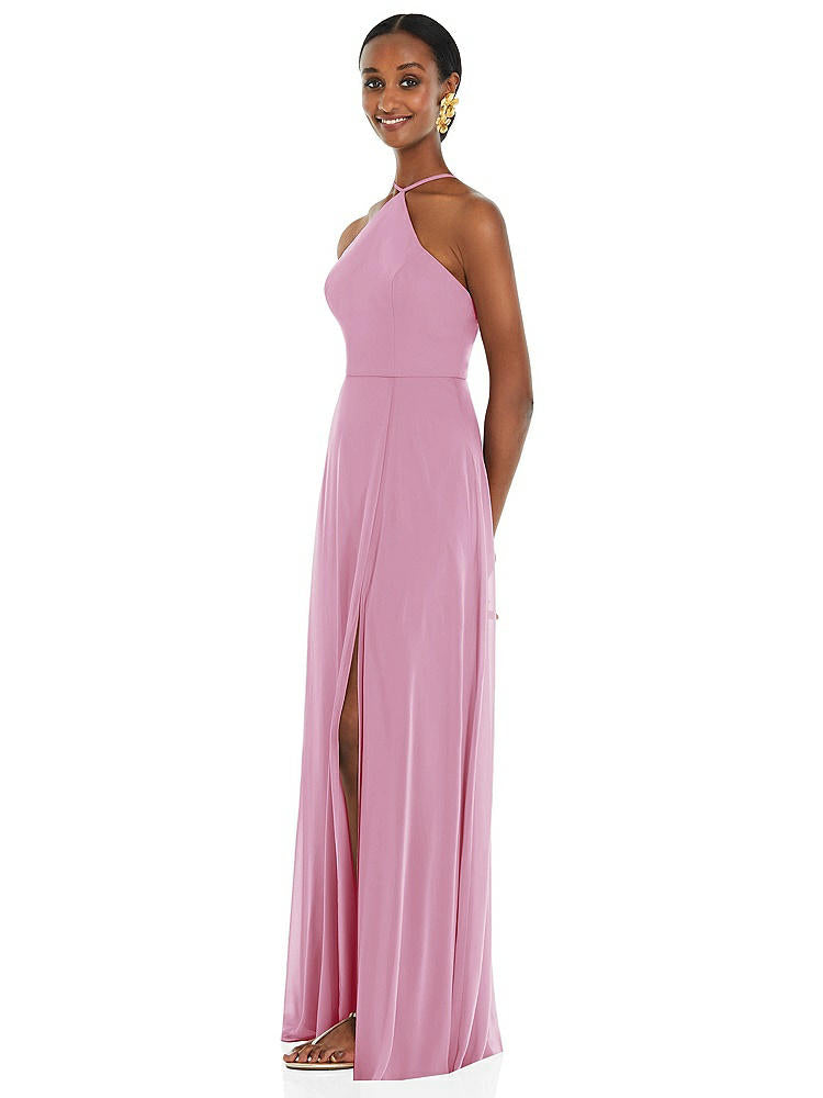 【NEW】【STYLE: LB035】ダイヤモンド ホルター マキシ ドレス 調整可能 ストラップ【COLOR: Powder Pink】【SIZE: 00-30W】