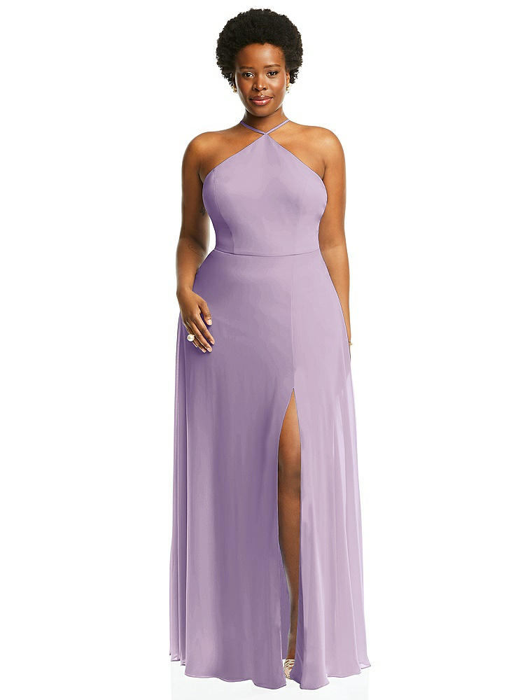 【NEW】【STYLE: LB035】ダイヤモンド ホルター マキシ ドレス 調整可能 ストラップ【COLOR: Pale Purple】【SIZE: 00-30W】