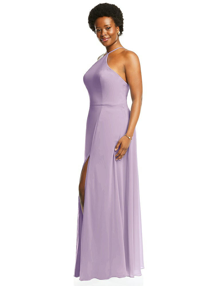 【NEW】【STYLE: LB035】ダイヤモンド ホルター マキシ ドレス 調整可能 ストラップ【COLOR: Pale Purple】【SIZE: 00-30W】