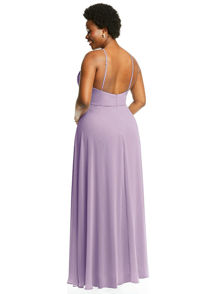 【NEW】【STYLE: LB035】ダイヤモンド ホルター マキシ ドレス 調整可能 ストラップ【COLOR: Pale Purple】【SIZE: 00-30W】