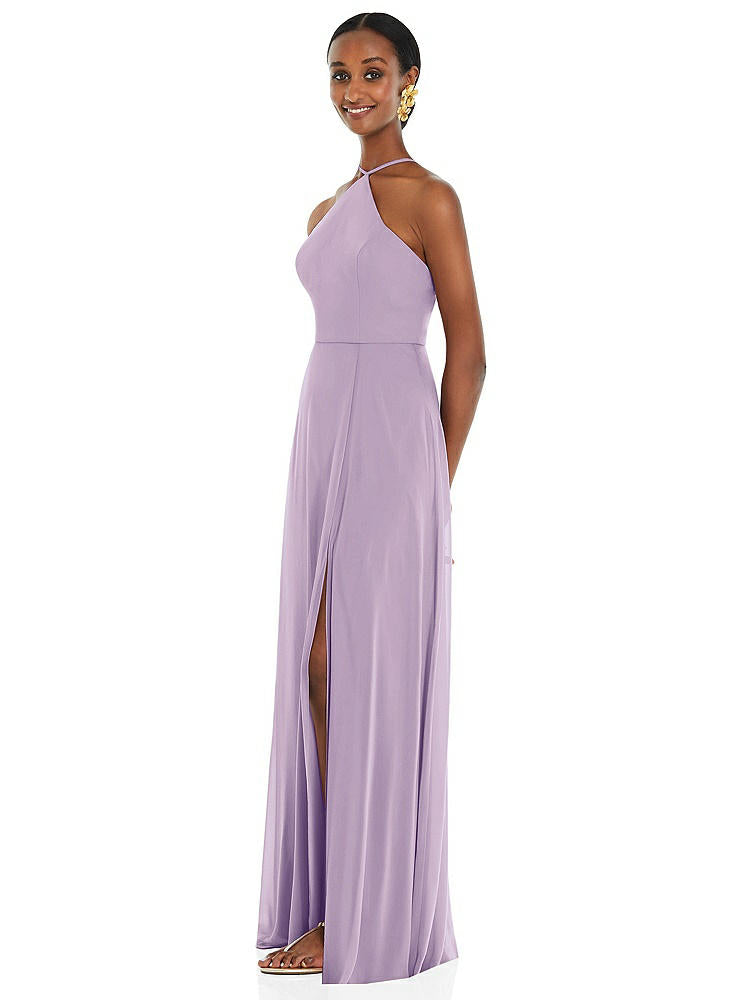 【NEW】【STYLE: LB035】ダイヤモンド ホルター マキシ ドレス 調整可能 ストラップ【COLOR: Pale Purple】【SIZE: 00-30W】