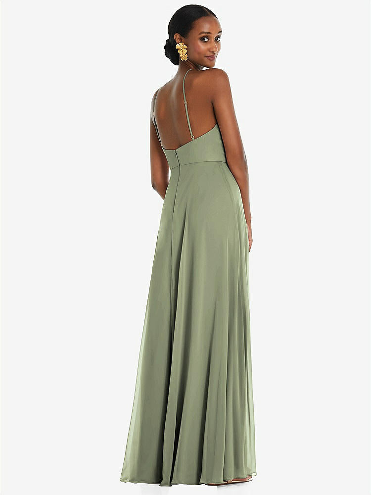 【STYLE: LB035】Diamond Halter Maxi Dress with Adjustable Straps【COLOR: Sage】