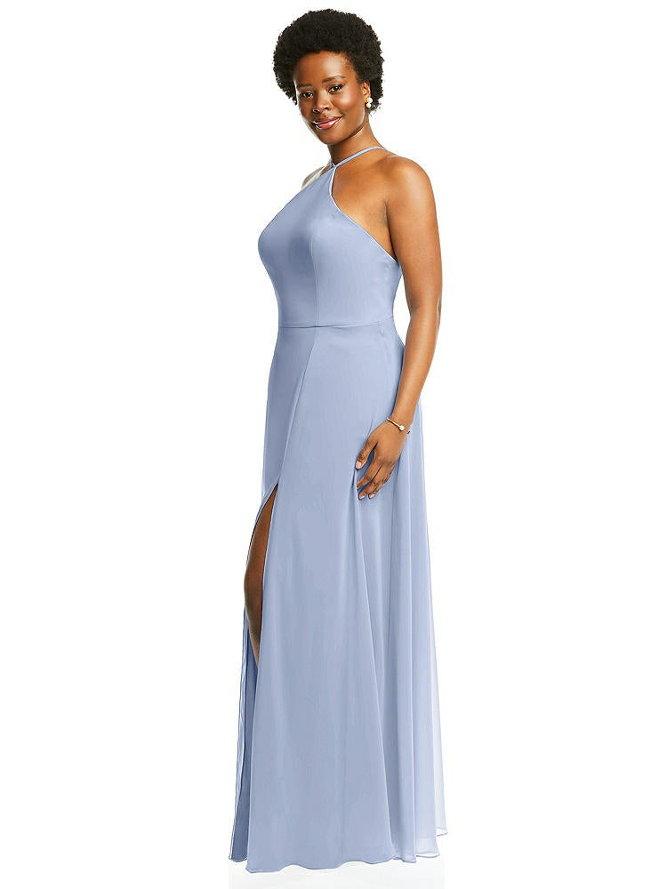【STYLE: LB035】Diamond Halter Maxi Dress with Adjustable Straps【COLOR: Sky Blue】