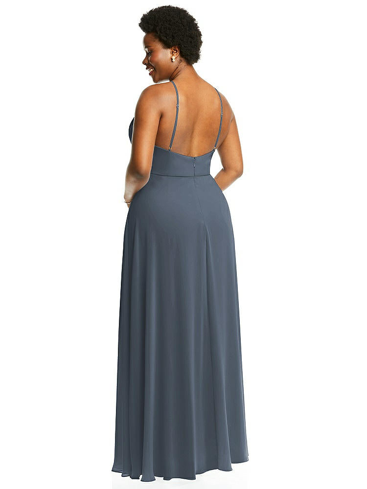 【STYLE: LB035】Diamond Halter Maxi Dress with Adjustable Straps【COLOR: Silverstone】