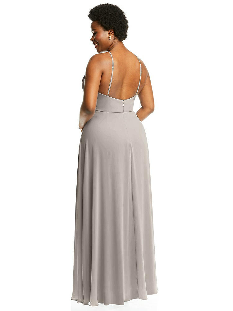 【NEW】【STYLE: LB035】ダイヤモンド ホルター マキシ ドレス 調整可能 ストラップ【COLOR: Taupe】【SIZE: 00-30W】