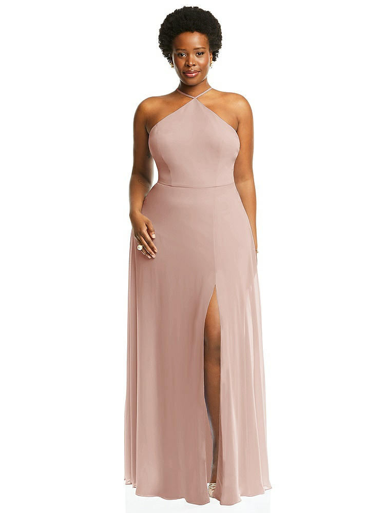 【STYLE: LB035】Diamond Halter Maxi Dress with Adjustable Straps【COLOR: Toasted Sugar】