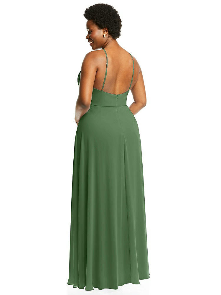 【STYLE: LB035】Diamond Halter Maxi Dress with Adjustable Straps【COLOR: Vineyard Green】