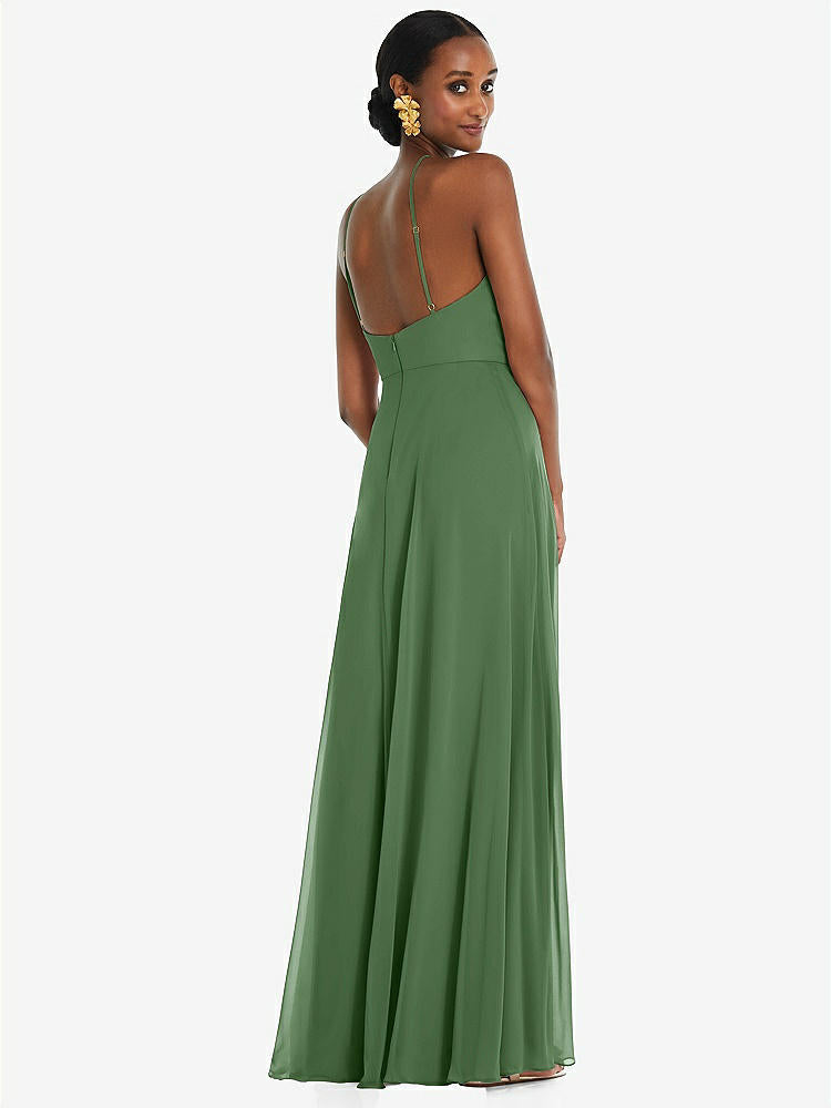 【STYLE: LB035】Diamond Halter Maxi Dress with Adjustable Straps【COLOR: Vineyard Green】