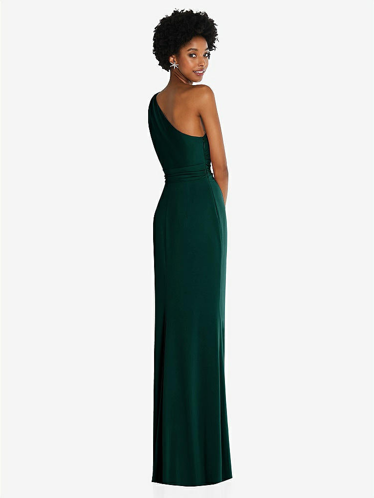【NEW】【STYLE: TH100】ワンショルダー ひねり ドレープ マキシ ドレス【COLOR: Evergreen】【SIZE: 00-30W】