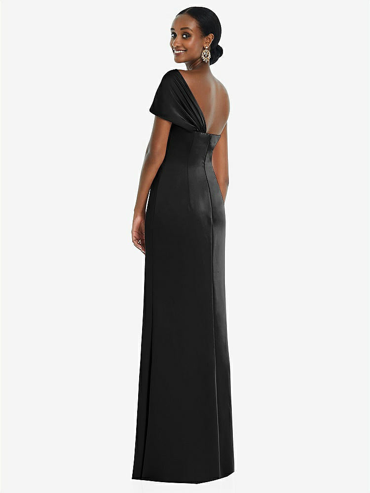【STYLE: 3100】Twist Cuff One-Shoulder Princess Line Trumpet Gown【COLOR: Black】