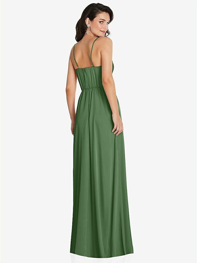 【STYLE: TH098】Cowl-Neck A-Line Maxi Dress with Adjustable Straps【COLOR: Vineyard Green】