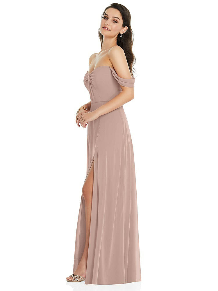 【STYLE: 3105】Off-the-Shoulder Draped Sleeve Maxi Dress with Front Slit【COLOR: Bliss】